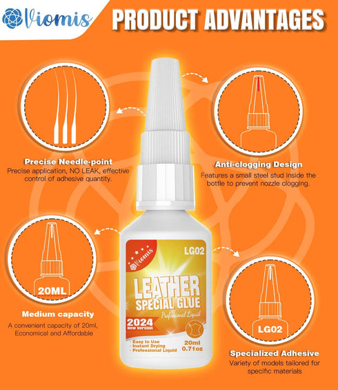 20g Leather & Fabric Adhesive: Strong, Clear & Flexible for Craft, Repair, Upholstery | Perfect for Shoes, Bags, Furniture...