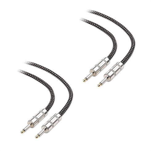 Cable Matters 2-Pack Premium Braided 12 AWG 1/4 Inch Speaker Cable 3 ft with 6.35mm TS Connector...