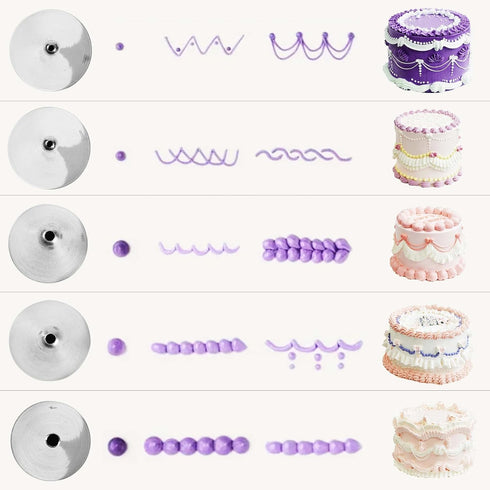 GOOTRADES 7 Pcs-Set Cake Decorating Tips (5 Writing Tube,1 Coupler,1 Silicone Pastry Bag)...
