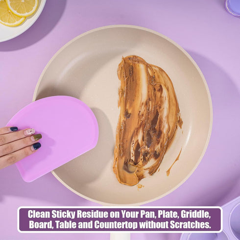 Sapid Silicone Bowl Scraper Flexible Curved Edge (5.98"×4.3"), Food Grade Bench Dough Scraper for Baking Sourdough Bread, Cake, Fondant Icing, Hea...