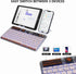 Slim Portable Wireless Bluetooth Keyboard,10 inch 7 Colors Backlit Rechargeable Keyboard for Android Tablet Cell Phone Smartphone iPad iOS Windows...