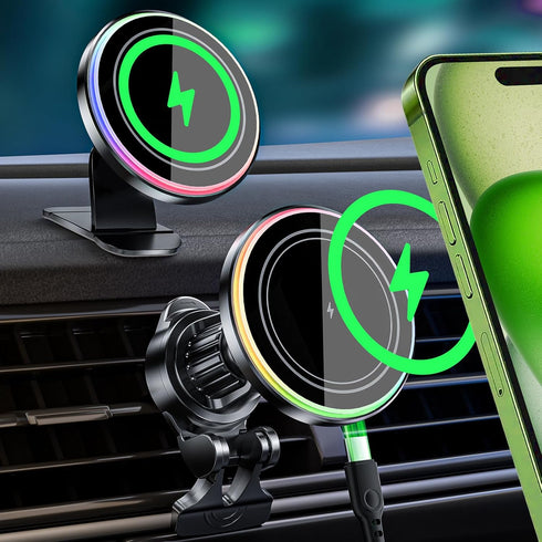 for Magsafe Car Mount Charger,15W Wireless Magnetic Car Mount Charger for iPhone 15 ProMax Plus 14 13 12?Fast Charging Carmount Magnet Car Phones ...