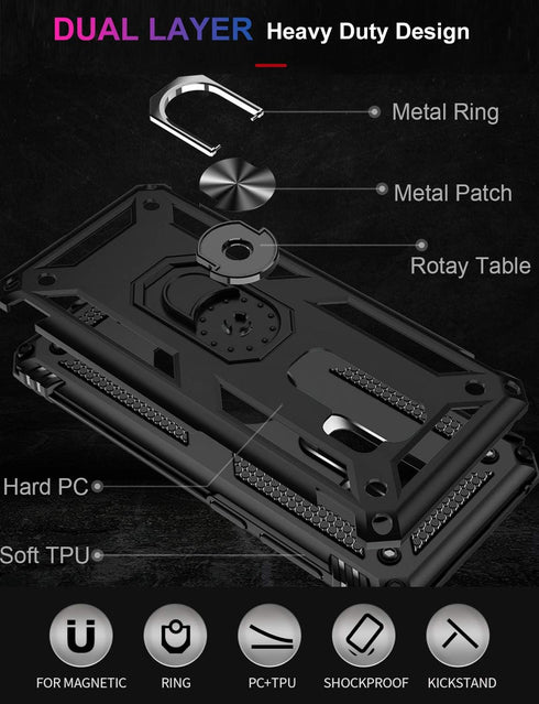 LUMARKE for Galaxy S9 Case,Pass 16ft. Drop Tested with Magnetic Ring Kickstand Compatible with Car Mount Holder,Military Grade Protective Phone Co...