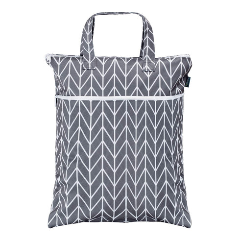 Teamoy Travel Hanging Wet Dry Bag Organizer (17.3 x 13.4 inches) with Two Compartments for Cloth Diaper, Laundry, Swimsuits and More, Easy to Hang...