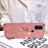 nancheng for OnePlus Nord N10 5G Phone Case, Case for Nord N10 5G Girls Women Cute Soft Silicone Pink Case with Ring Stand Strap Lanyard Shockproo...
