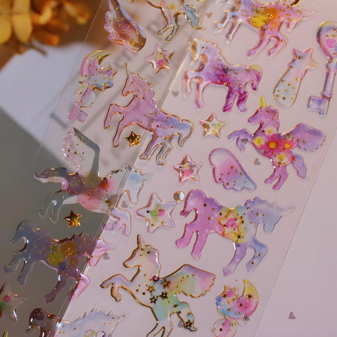 Cute Craft Stickers, Aesthetic Glitter, Tear-Resist, Waterproof Decals for Laptop, Water Bottle, Hydroflasks, Scapbooking, Planner Pack for Teens,...