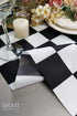 Table Runner Black and White Checkerboard Racing Theme for Anniversary Runner Dinner Parties Supplies Birthday Wedding Summer Outdoor Party Decora...
