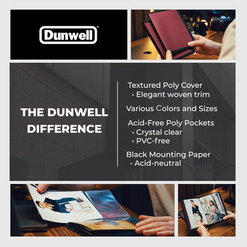 Dunwell Small Photo Album 5x7 (2-Pack, Ruby), Black Mounting Paper, 5 x 7 Photo & Art Portfolio Presentation Book, 24 Sleeves Display 48 Pages, Pr...