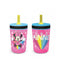 Zak Designs Disney Kelso Tumbler 15 oz Set (Minnie Mouse) Leak-Proof Screw-On Lid with Straw, Made of Durable Plastic and Silicone, Perfect Bundle...