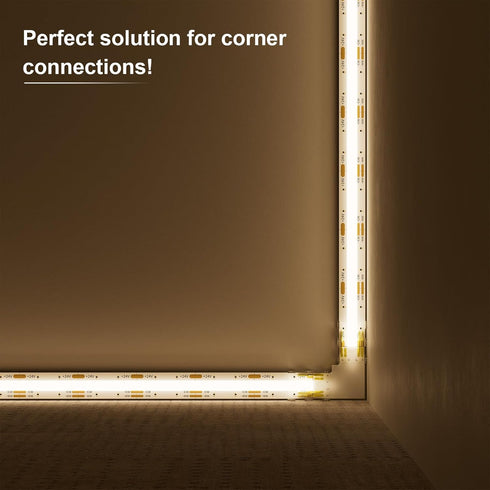 PAUTIX 10mm Connectors 12pcs L-Shaped/Corner Connectors,Solderless Terminal Extension Connection for 3-Pin CCT COB LED Strip Lights,NOT for 12mm/8...
