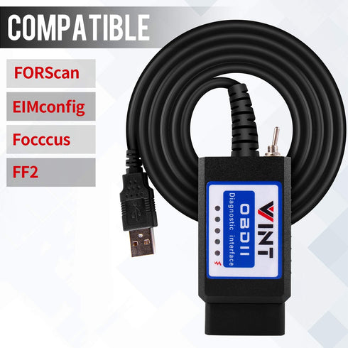 OBD2 Adapter FORSCans VINT-TT55502 ELMconfig ELM327 Modified VINTscan for All Windows Compatible with Ford Cars F150 F250 and Light Pickup Truck S...