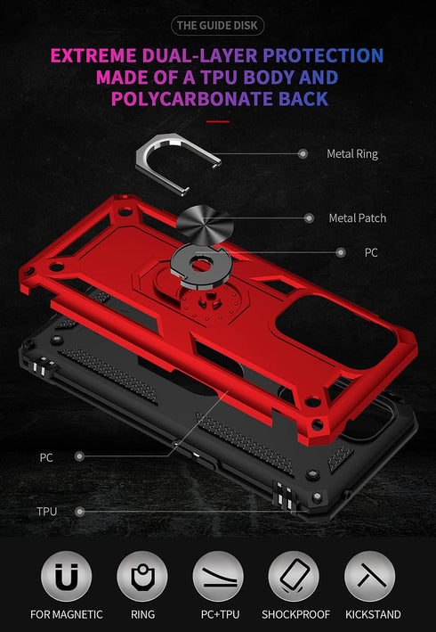 Military Grade Drop Impact for Oneplus 9 Pro Case Oneplus 9 Pro 5G Case 360 Metal Rotating Ring Kickstand Holder Armor Heavy Duty Shockproof for O...