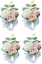 MOJUN Wedding Bridal Bridesmaid Wrist Flower Corsage Wedding Planner Wrist Corsage Hand Flower, Pack of 4...