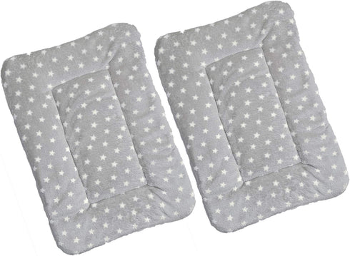 2 Pcs Pet Bed Mats. Ultra Soft Pet (Dog/Cat) Bed with Cute Prints. Reversible Faux Lambswool Kennel Pad for Medium Small Dogs and Cats. Machine Wa...