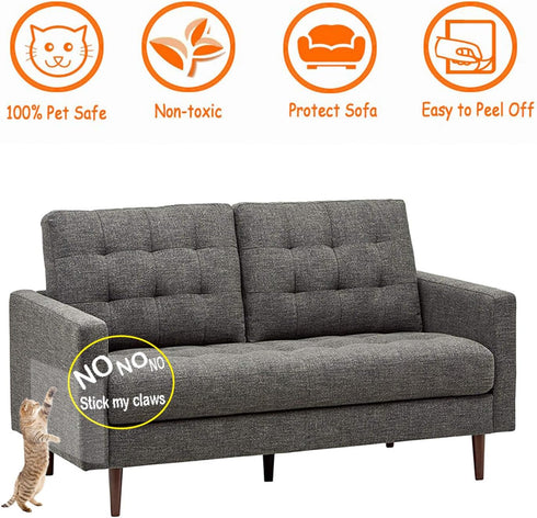 Anti Scratching Tapes, 10pcs Furniture Protectors For Cats, 0.1mm Cat Couch Protector, Clear Double Sided Cat Scratch Deterrent Tape for Furniture...