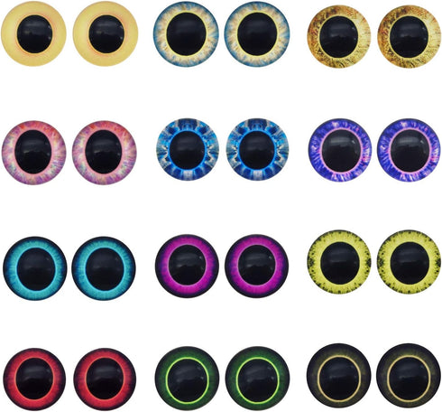 20 Pairs 18mm Owl Bird Glass Eyes for Art Dolls Sculptures Props Masks Fursuits Jewelry Making Taxidermy Flatback...