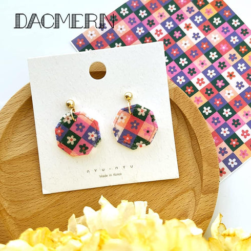 Floral Transfer Paper for Polymer Clay - Dacmern Botanical Transfer Sheets, Water Transfer Paper for Polymer Clay Earrings, 4Pcs Magic Transfer Pa...