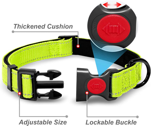 Dog Leashes for Medium & Large Dogs Walking, Reinforced Thick Nylon Pet Leash with Reflective Finish and Soft Hand-held Grip, 5FT, Bright Green, L...