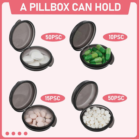 4PCS Portable Medicine Pills Case Small Pill Box Cute Medicine Case Compact Portable Pocket Purse Storage Container Earplug Bag Round Holder Bottl...