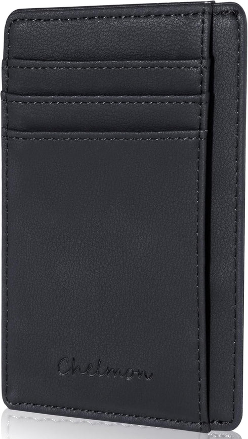 Chelmon Slim Wallet, Wallet for Men & Women, Minimalist Front Pocket RFID Blocking Leather Wallet Secure Credit Card Holder Small Wallet...