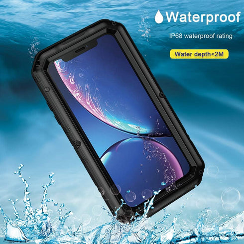 seacosmo Waterproof iPhone XR Case with Built-in Screen Protector, 360 Full Body Protective Military Grade Rugged Shockproof Case Cover Compatible...