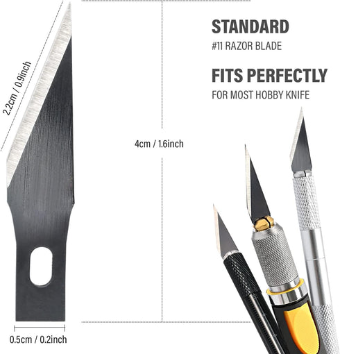 EHDIS Precision Craft Hobby Knife Blades 11# Knife Blades Refill Hobby Art Blades Cutting Tool with Storage Case for Craft, Hobby, Scrapbooking, S...