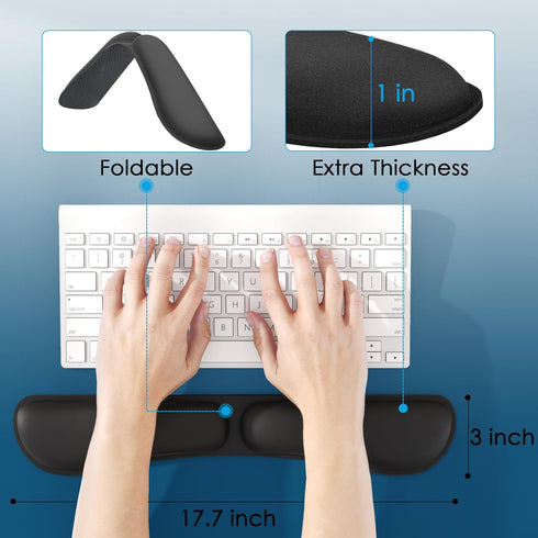 KTRIO Keyboard Wrist Rest, Ergonomic Wrist Rest for Computer Keyboard, Non-Slip Rubber Base Keyboard Wrist Pad for Easy Typing & Pain Relief, Port...