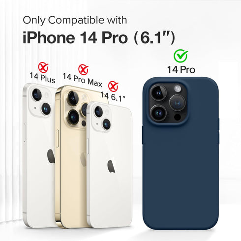 GONEZ for iPhone 14 Pro Case, with 2 Pack Screen Protector + 2 Pack Camera Lens Protector, Soft Anti-Scratch Microfiber Lining, Shockproof Protect...
