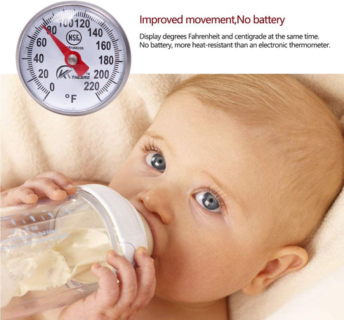 KT THERMO Instant Read 1-Inch Dial Thermometer,Best for The Coffee Drinks,Chocolate Milk Foam...