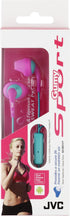 JVC HAENR15P Gumy Sport Nozzle Fit Earpiece Remote Mic Sweat-proofPink...