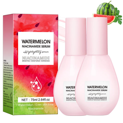 2 PCS Watermelon Facial Serum,Watermelon Moisturizer Serum For Face Skin Care, Lightweight Facial Serum & Priming cream(75ML*2)...