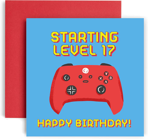Huxters Happy Birthday Card for Teens – Gaming Birthday Card for Boys and Girls, Grandson birthday Ages 10-18 – Computer game controller Funny Car...