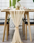 BOXAN Beige Sheer Table Runner - Lightweight Gauze - 30x120 Inch for Ivory Wedding Rustic Boho Wedding Party Bridal Shower Decor Birthday Party Ca...
