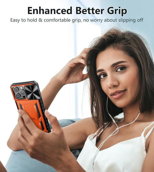FNTCASE for iPhone 15 Pro-Max Case: Military Grade Drop & Shock Protection 15 Pro Max Cell Phone Cover with Kickstand & Slide | Rugged Protective ...
