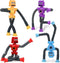 Pop Tubes Robot Fidget Toys (4 Pack), Telescopic Suction Cup Robotics Toy, Toddler Fine Motor Skills & Creative Learning, Autism Sensory Toys for ...