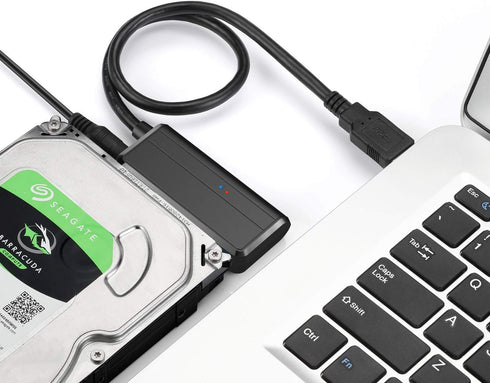 SATA to USB 3.0 Adapter, USB to SATA III Cable External Hard Drive Converter for 2.5 3.5 inch HDD/SSD Data Transfer Support UASP includes 12V/2A P...
