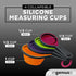 Collapsible Measuring Cups and Nesting Spoons - Adjustable Silicone for Cooking, used for Liquid and Dry Kitchen Items - Portable Portion Control,...