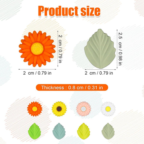 NQEUEPN 8pcs Silicone Knitting Needle Stoppers, Colorful Daisy Leaves Knitting Needles Point Protectors Knitting Needle Caps for Knitting Projects...
