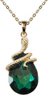 Navachi 18k Gold Plated Water Drop Crystal Multicolor Zircon Snake Pendant Necklace 16"+2"...