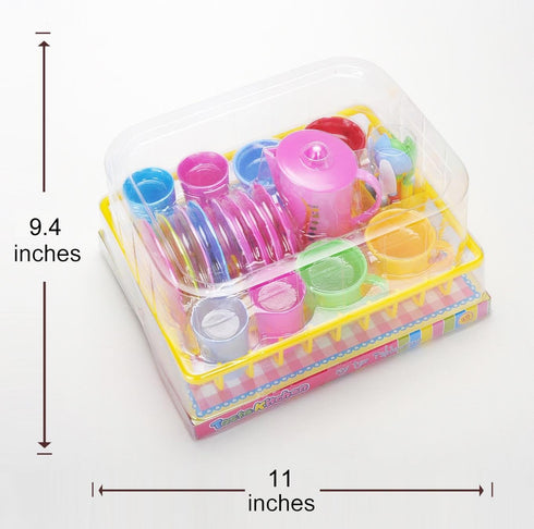PowerTRC Kids Wash and Dry Kitchen Dishes and Tea Playset...