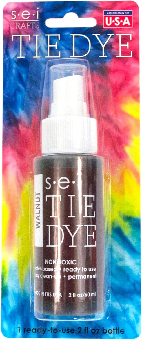 S.E.I. Walnut Tie Dye Spray Bottle: 2oz. Non Toxic Fabric Dye Spray, DIY Permanent Clothing Dye, One Step, Ready to Use Tie Dye Supplies...