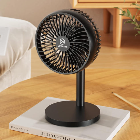 6 Inch Desk Fan for Bedroom, USB Small Fan with 4 Speeds, Adjustable Height, Personal Cooling Table Fan, 72°Rotation, Ultra Quiet, Lightweight, Po...