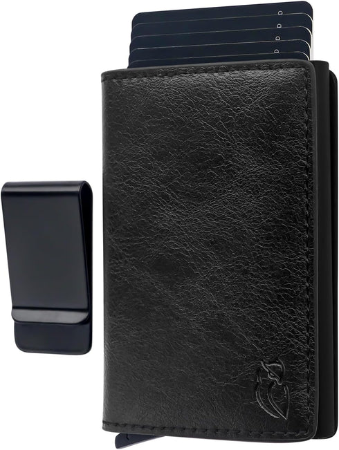 RFID Wallet for Men with Money Clip - PU Leather Mens Wallet Credit Card Holder - Minimalist Wallet for Men - Slim Wallet for Men - Front Pocket W...
