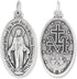 Pack of 5 - Large Oval Miraculous Medals in English (1.125", Silver Oxidized) - Made in Italy, Catholic Mary Pendant for Necklace...