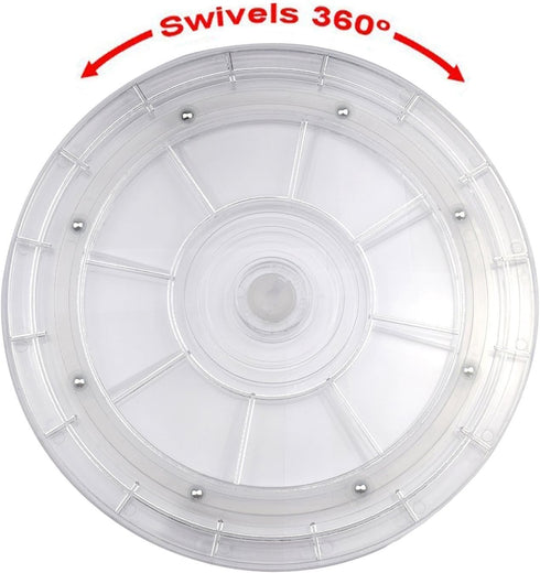 Heavy Duty Lazy Susan Turntable Organizer Acrylic 8 Inch Organizers for Kitchen Corner Cabinets Spice Rack Cake Decorating TV Laptop Computer Moni...