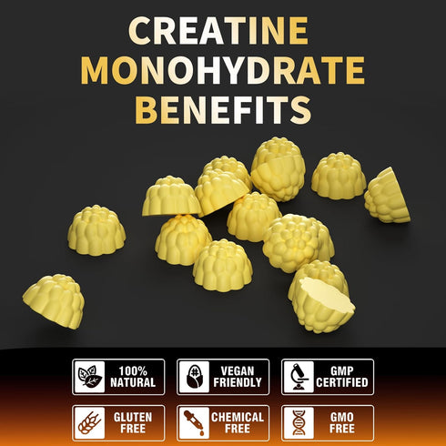 Creatine Monohydrate Gummies for Men & Women-5g of Creatine Monohydrate per Serving - Sugar Free,Vegan,Pineapple Flavor, 120 Count...