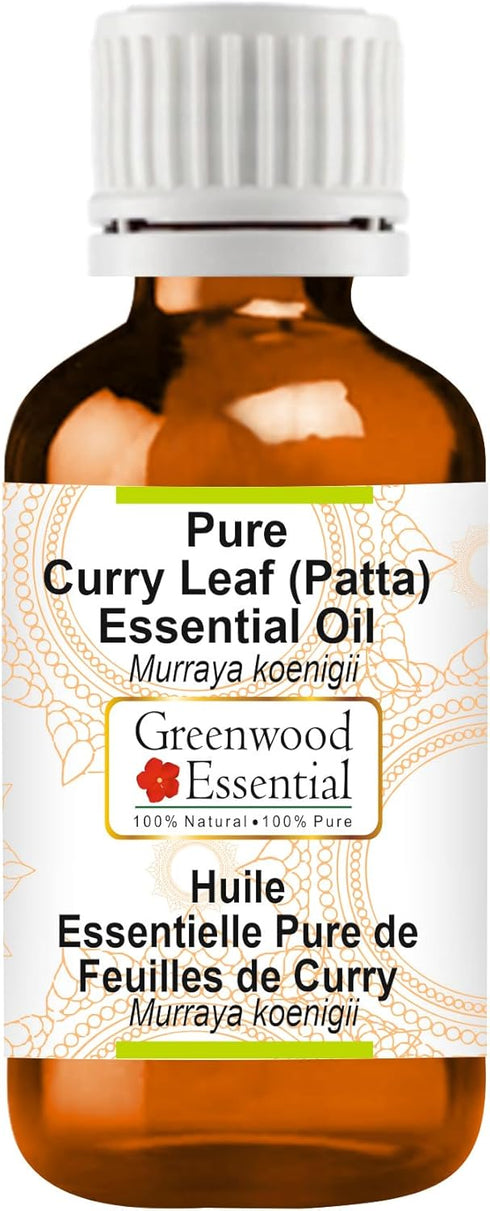 Pure Curry Leaf (Patta) Essential Oil (Murraya koenigii) Steam Distilled 15ml (0.50 oz)...