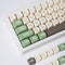 PBT Keycaps 130 Keys, Brown Green Moa Profile Keycaps, Double Shot Cute Round Keycaps for Mechanical Keyboard 61/64/75/84/87/104/108 Layout with K...