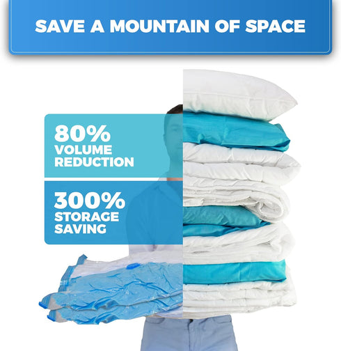 3-Pack XXL,Vacuum Storage Bags,Space Saver Bags for Clothes Storage – XL Comforters,Mattress Topper,3x XXL Bags (47x35in),Bonus 1x Large Bag (32x2...