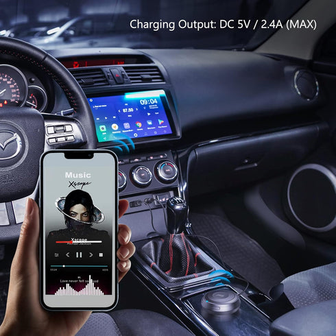Bluetooth 5.0 Car Kit, AUX Bluetooth Adapter for Car with Ground Loop Noise Isolator for Handsfree Calls and Music Streaming,Voice Assistant,Car B...